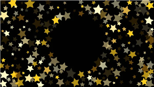 Fondo abstracto con muchas estrellas doradas que caen al azar Confetti  . — Vector de stock