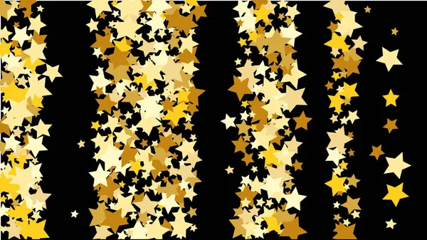 Abstrakter Hintergrund mit vielen zufällig fallenden goldenen Sternen Konfetti . — Stockvektor