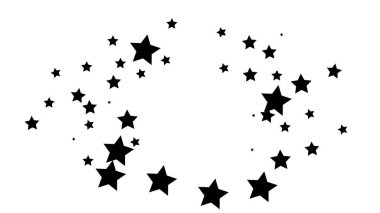 Birçok rasgele düşen altın yıldız konfeti ile arka plan .