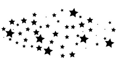 Birçok rasgele düşen altın yıldız konfeti ile arka plan .