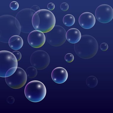 Hologram yansıması ile ubble. Dizi gerçekçi su veya sabun köpüğü tasarımınız için.