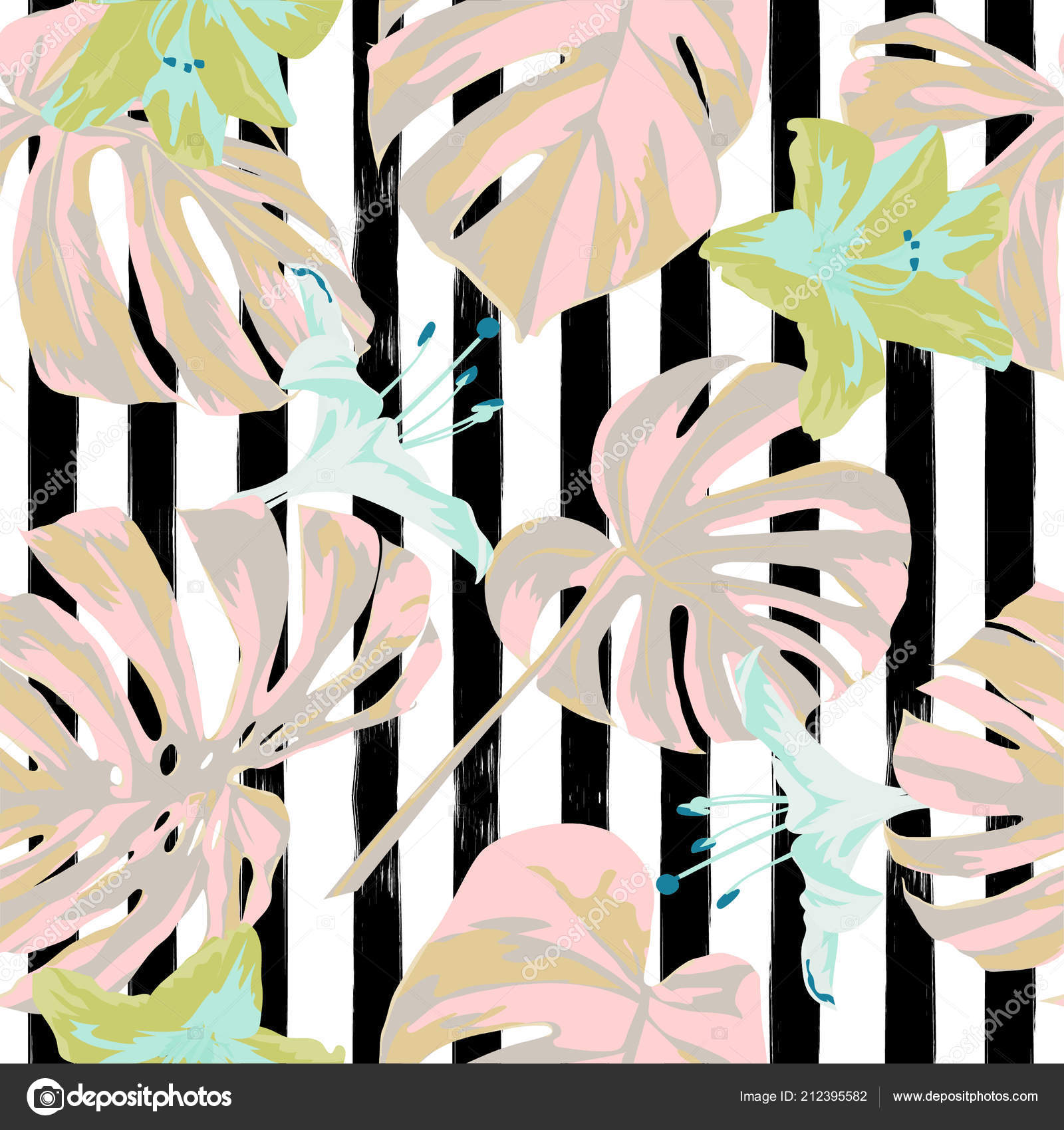 Tropical Print Jungle Seamless Pattern Vector Tropic