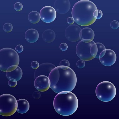 Hologram yansıması ile ubble. Dizi gerçekçi su veya sabun köpüğü tasarımınız için.