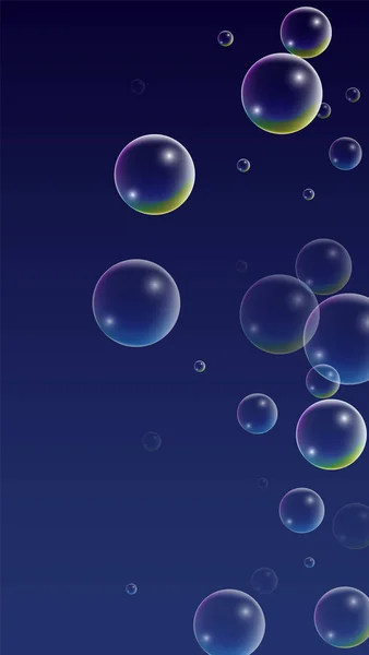 Ubble avec réflexion holographique. Ensemble de bulles d'eau ou de savon réalistes pour votre conception . — Image vectorielle