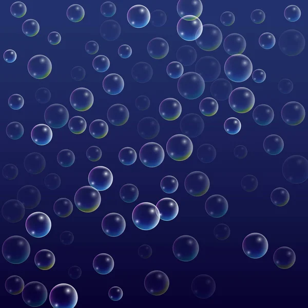 Ubble avec réflexion holographique. Ensemble de bulles d'eau ou de savon réalistes pour votre conception . — Image vectorielle