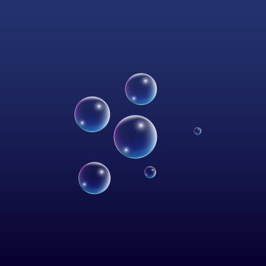 Hologram yansıması ile ubble. Dizi gerçekçi su veya sabun köpüğü tasarımınız için.