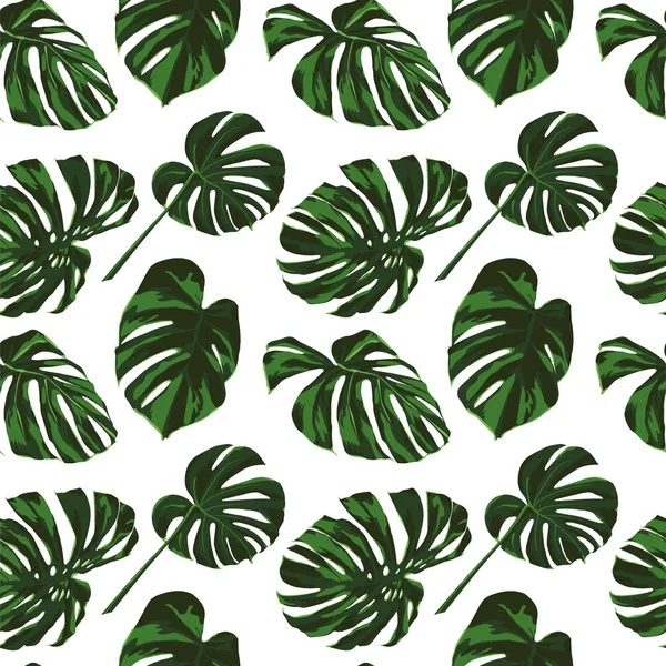 열 대 인쇄입니다. 정글 완벽 한 패턴입니다. 하와이안 꽃 벡터 트로픽 여름 모티브. — 스톡 벡터