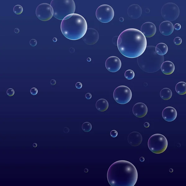 Ubble com reflexão do holograma. Conjunto de bolhas de água ou sabão realistas para o seu design . —  Vetores de Stock