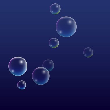 Hologram yansıması ile ubble. Dizi gerçekçi su veya sabun köpüğü tasarımınız için.