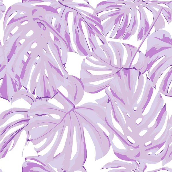 Tropical Print. Jungle Seamless Pattern. Vector Tropic Summer Motif with Hawaiian Flowers. — Stock Vector