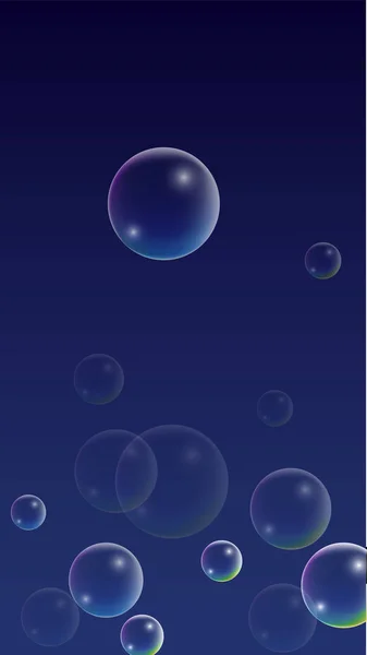 Ubble 全息反射。一套逼真的水或肥皂气泡为您的设计. — 图库矢量图片
