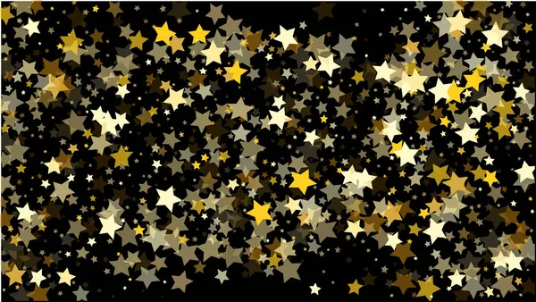 Contexte abstrait avec de nombreuses étoiles d'or tombant au hasard Confetti  . — Image vectorielle
