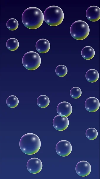 Віддзеркалення голограми. Набір реалістичних водяних або мильних бульбашок для вашого дизайну . — стоковий вектор