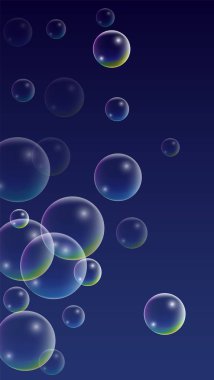 Hologram yansıması ile ubble. Dizi gerçekçi su veya sabun köpüğü tasarımınız için.