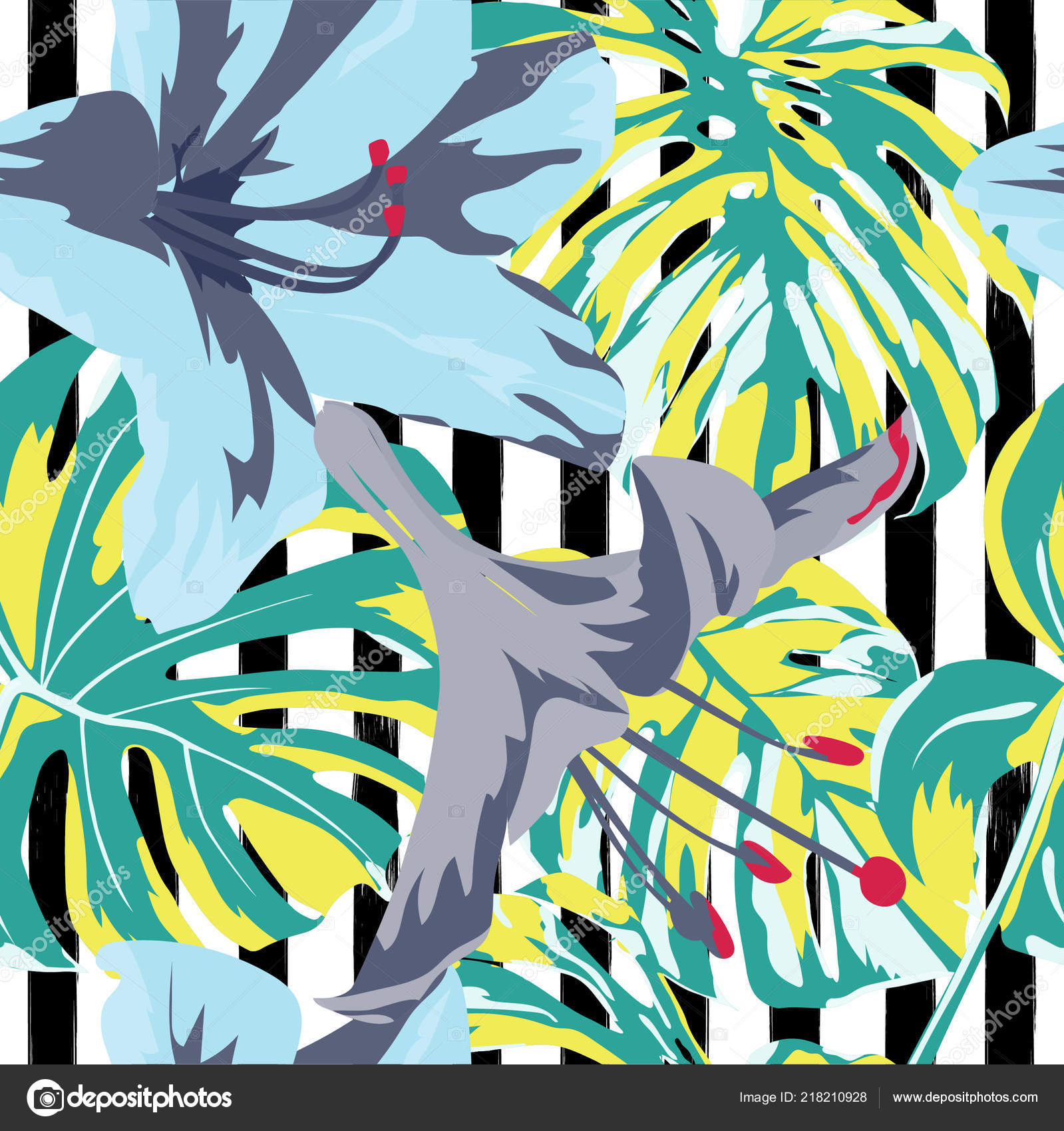 Tropical Print Jungle Seamless Pattern Vector Tropic
