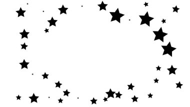 Birçok rasgele düşen altın yıldız konfeti ile arka plan .