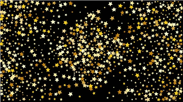 Contexte abstrait avec de nombreuses étoiles d'or tombant au hasard Confetti  . — Image vectorielle