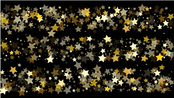 Fondo abstracto con muchas estrellas doradas que caen al azar Confetti  . — Vector de stock