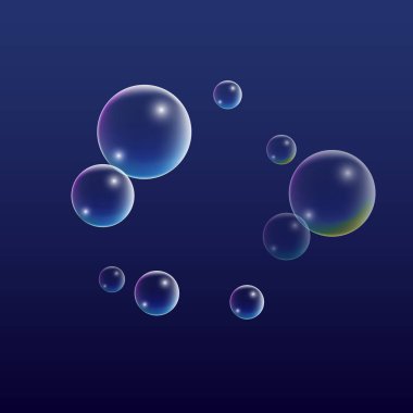 Hologram yansıması ile ubble. Dizi gerçekçi su veya sabun köpüğü tasarımınız için.