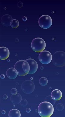 Hologram yansıması ile ubble. Dizi gerçekçi su veya sabun köpüğü tasarımınız için.