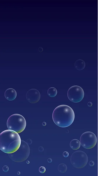 Ubble with Hologram Reflection. Set of Realistic Water or Soap Bubbles for Your Design. — Stock Vector