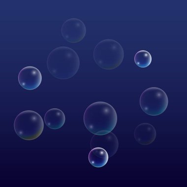 Hologram yansıması ile ubble. Dizi gerçekçi su veya sabun köpüğü tasarımınız için.