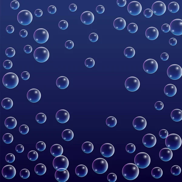 Ubble avec réflexion holographique. Ensemble de bulles d'eau ou de savon réalistes pour votre conception . — Image vectorielle