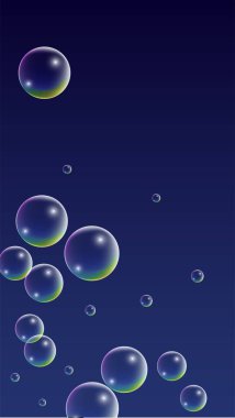 Hologram yansıması ile ubble. Dizi gerçekçi su veya sabun köpüğü tasarımınız için.