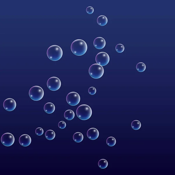 Ubble avec réflexion holographique. Ensemble de bulles d'eau ou de savon réalistes pour votre conception . — Image vectorielle