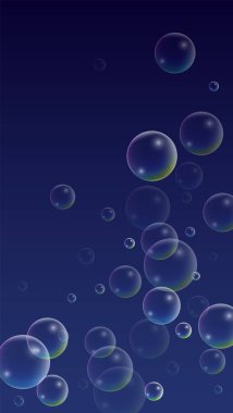 Hologram yansıması ile ubble. Dizi gerçekçi su veya sabun köpüğü tasarımınız için.