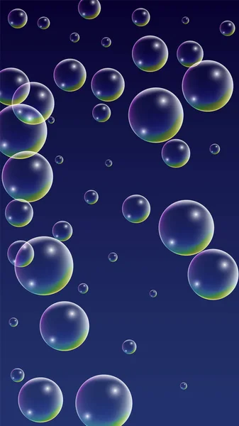 Ubbidiente con la riflessione dell'ologramma. Set di bolle di acqua o sapone realistici per il vostro disegno . — Vettoriale Stock
