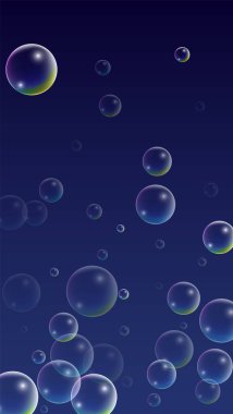 Hologram yansıması ile ubble. Dizi gerçekçi su veya sabun köpüğü tasarımınız için.