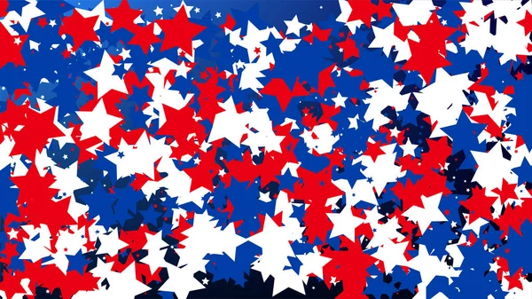Colores de la bandera americana. Día de la Independencia de EE.UU. .. Antecedentes de invitación. Banner, tarjeta de Navidad y Año Nuevo, postal, embalaje, impresión textil. — Archivo Imágenes Vectoriales