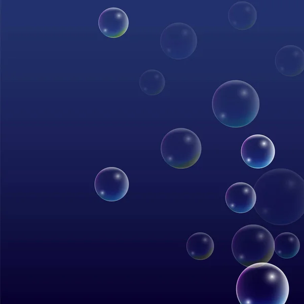 Ubble avec réflexion holographique. Ensemble de bulles d'eau ou de savon réalistes pour votre conception . — Image vectorielle