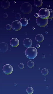 Hologram yansıması ile ubble. Dizi gerçekçi su veya sabun köpüğü tasarımınız için.