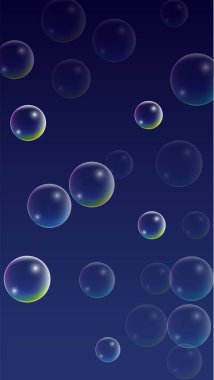 Hologram yansıması ile ubble. Dizi gerçekçi su veya sabun köpüğü tasarımınız için.