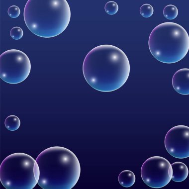 Hologram yansıması ile ubble. Dizi gerçekçi su veya sabun köpüğü tasarımınız için.