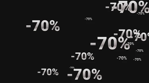 Відсотки на темному тлі. Чорний плакат зі срібними відсотками та сніжинками. Векторні знижки продажу фону . — стоковий вектор