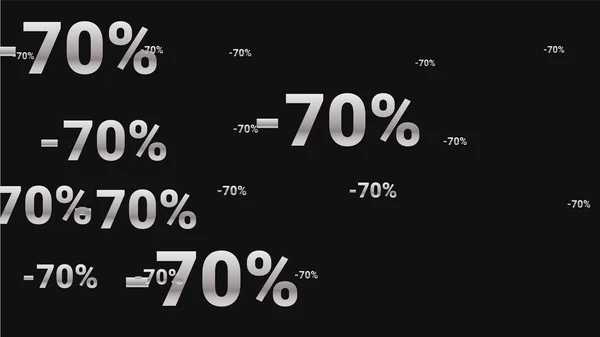 Відсотки на темному тлі. Чорний плакат зі срібними відсотками та сніжинками. Векторні знижки продажу фону . — стоковий вектор