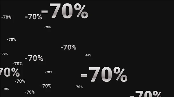 Prozent singt auf dunklem Hintergrund. Schwarzes Plakat mit Silberprozent singt und Schneeflocken. Hintergrund des Vector Discount Sale. — Stockvektor