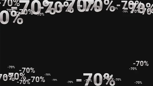 Procento zpívá na temném pozadí. Black Plakát se stříbrnými prohlubněmi a vločkami. Pozadí prodeje vektorových slev. — Stockový vektor