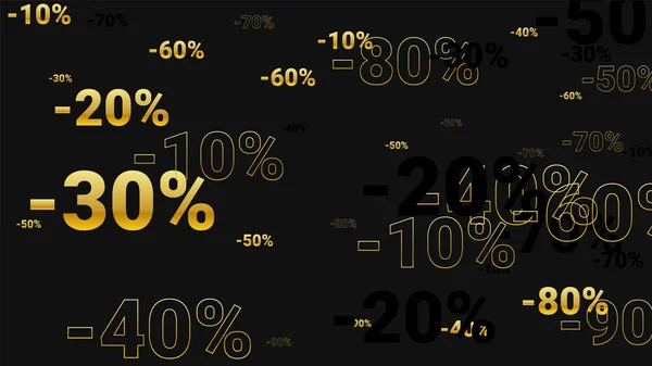 Procento zpívá na temném pozadí. Black Plakát se stříbrnými prohlubněmi a vločkami. Pozadí prodeje vektorových slev. — Stockový vektor