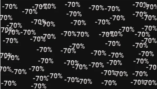 Prozent singt auf dunklem Hintergrund. Schwarzes Plakat mit Silberprozent singt und Schneeflocken. Hintergrund des Vector Discount Sale. — Stockvektor