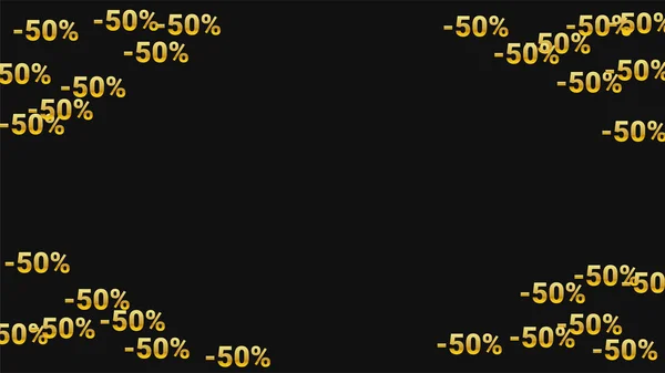 Procento zpívá na temném pozadí. Black Plakát se stříbrnými prohlubněmi a vločkami. Pozadí prodeje vektorových slev. — Stockový vektor