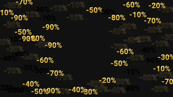 Procento zpívá na temném pozadí. Black Plakát se stříbrnými prohlubněmi a vločkami. Pozadí prodeje vektorových slev. — Stockový vektor