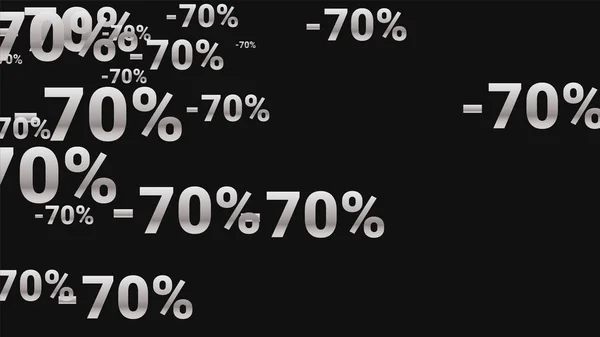 Відсотки на темному тлі. Чорний плакат зі срібними відсотками та сніжинками. Векторні знижки продажу фону . — стоковий вектор