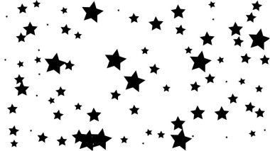 Birçok rasgele düşen altın yıldız konfeti ile arka plan .