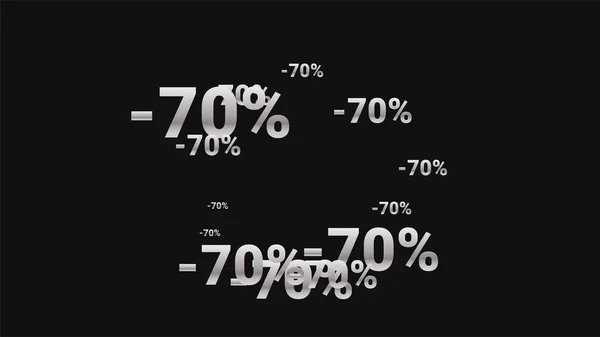Відсотки на темному тлі. Чорний плакат зі срібними відсотками та сніжинками. Векторні знижки продажу фону . — стоковий вектор