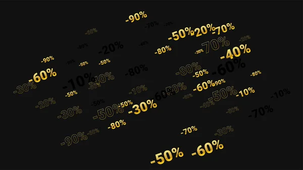 Percent Sings on Dark Background. Cartaz preto com Silver Percent Sings e flocos de neve. Vector desconto Venda fundo. —  Vetores de Stock