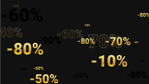 Procento zpívá na temném pozadí. Black Plakát se stříbrnými prohlubněmi a vločkami. Pozadí prodeje vektorových slev. — Stockový vektor